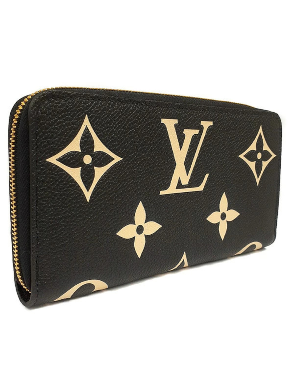 Louis Vuitton Bicolor Wallet Long Monogram Zippy Empreinte Round Zipper Brown